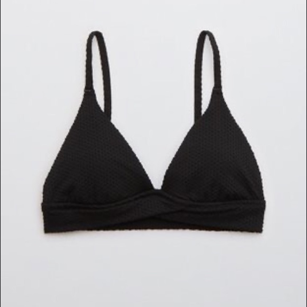 NEW AERIE Jacquard Crossover Bikini set size XS True Black